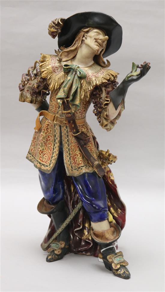 An Italian Pattarino figure of a musketeer height 38cm